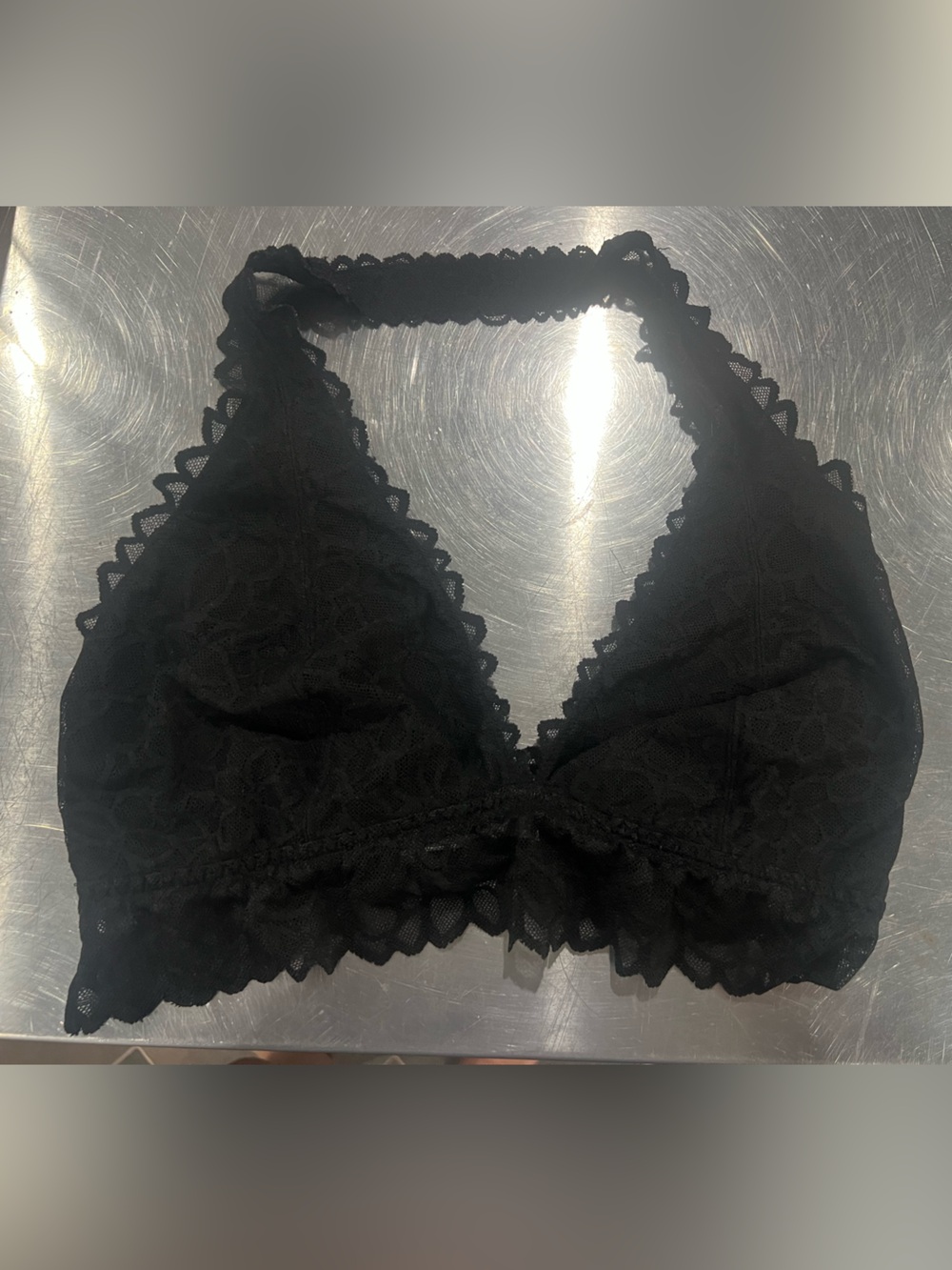 Victoria’s Secret PINK Black Lace Cutout Bralette Size S DD